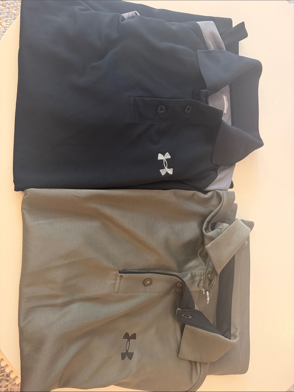 Under Armour Polo Pair in Black and Olive Green